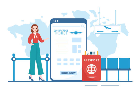 11 Online Travel Ticket Store Illustration