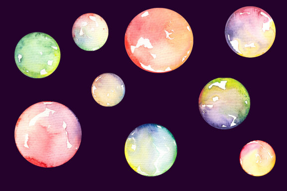 Watercolor Soap Bubbles