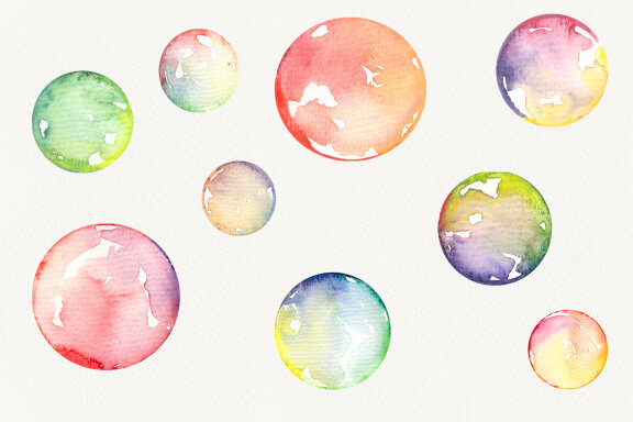 Watercolor Soap Bubbles