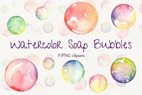 Watercolor Soap Bubbles