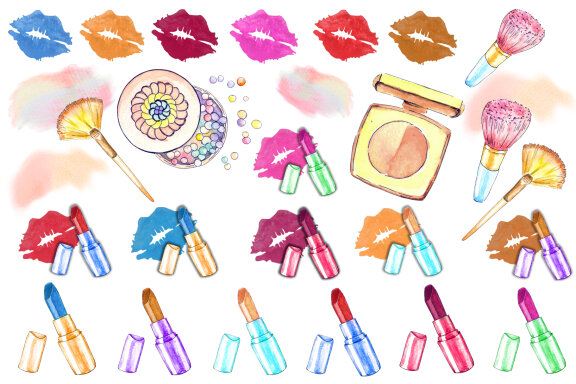 Watercolor Set of Cosmetics