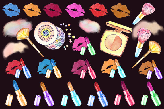 Watercolor Set of Cosmetics