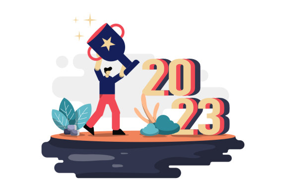 Happy new year 2023 flat illustration