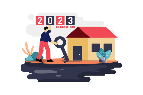 Happy new year 2023 flat illustration