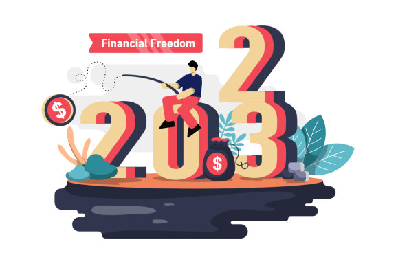 Happy new year 2023 flat illustration