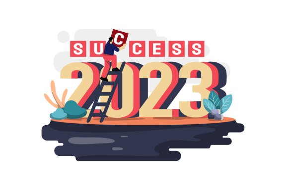 Happy new year 2023 flat illustration