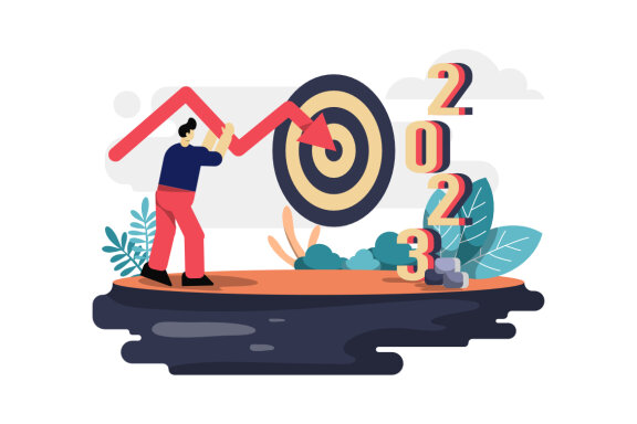 Happy new year 2023 flat illustration