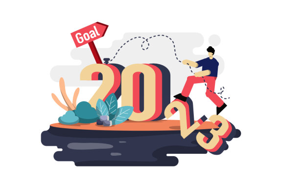 Happy new year 2023 flat illustration