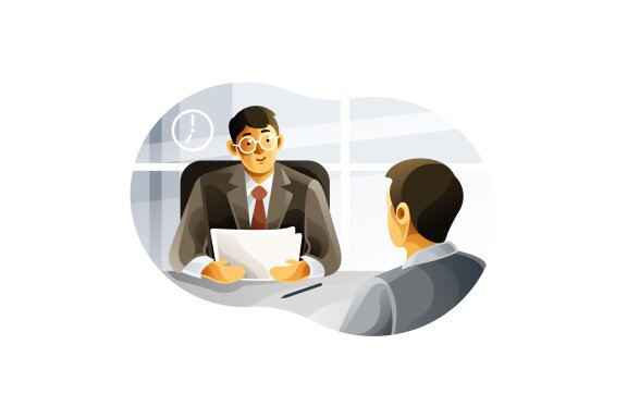 Human resource managers interview job applicants