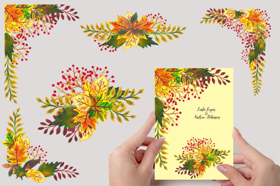 Watercolor Cliparts Autumn Leaves