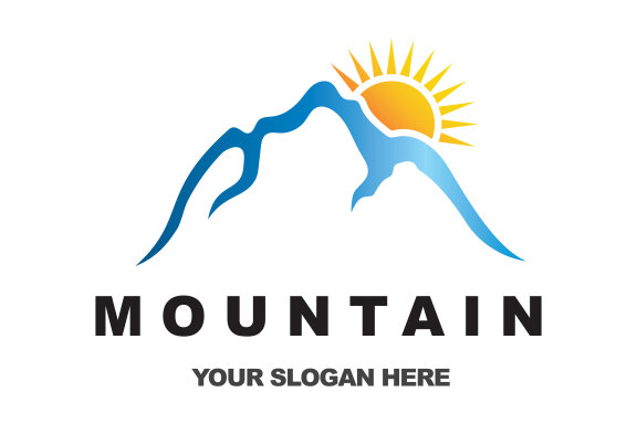 Mountain icon logo template vector illustration design