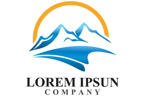 Mountain icon logo template vector illustration design