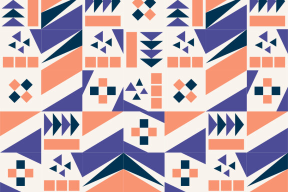Dark Blue geometric pattern minimalist artwork
