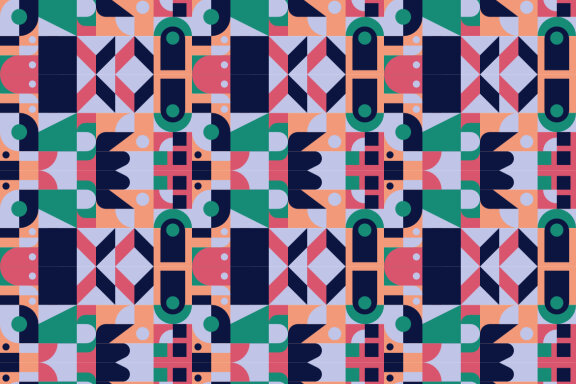 Red Blue Green Abstract geometric pattern