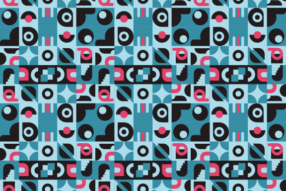Red Blue Green Abstract geometric pattern