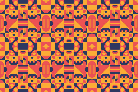 Red Blue Green Abstract geometric pattern