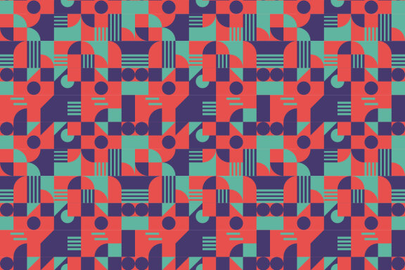 Red Blue Green Abstract geometric pattern