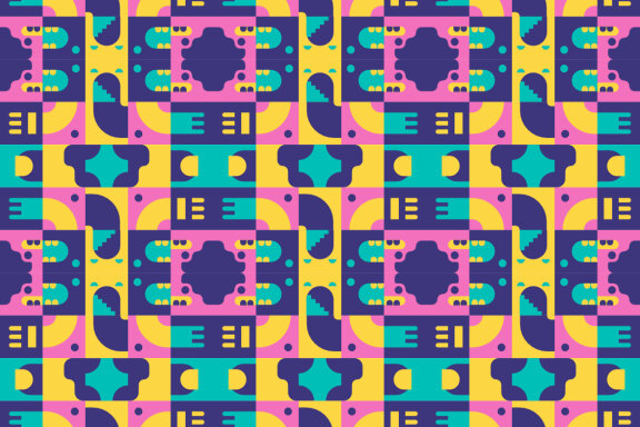 Red Blue Green Abstract geometric pattern