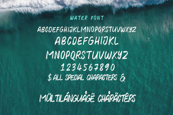Water Brush Rough Font