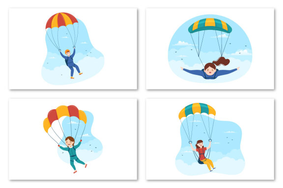 12 Skydiving Sport Illustration