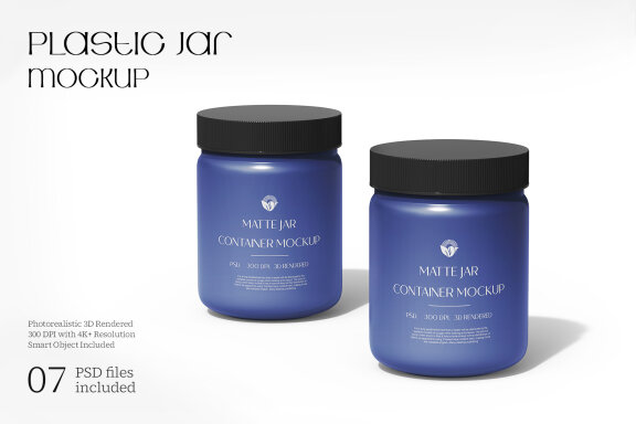 Plastic Jar Mockup Under Daylights