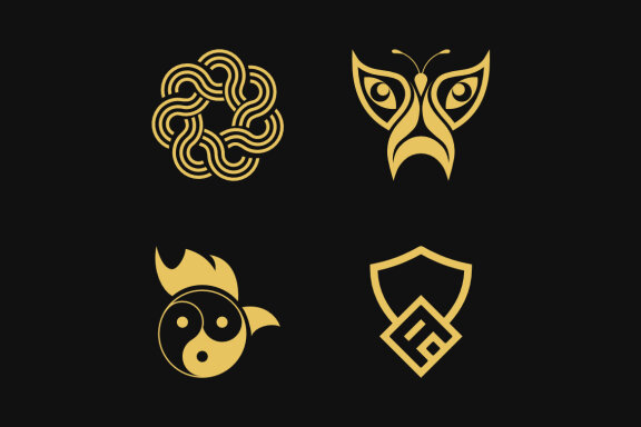 A security 7 ring lines chicken butterfly - Free Logo Shapes