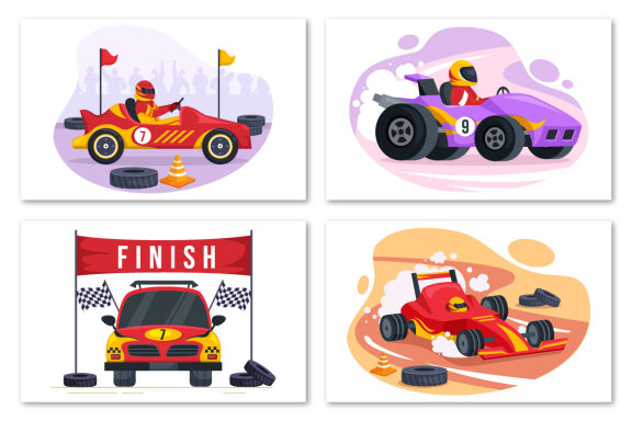 15 Formula Racing Sport Car Illustration