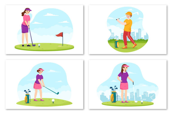 12 Golf Sport Illustration
