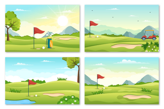 12 Golf Sport Illustration