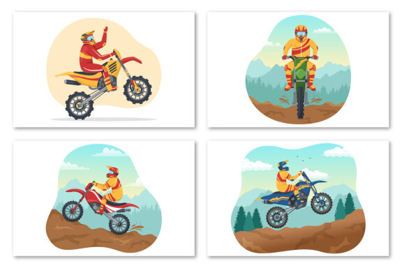 10 Motocross Sport Illustration