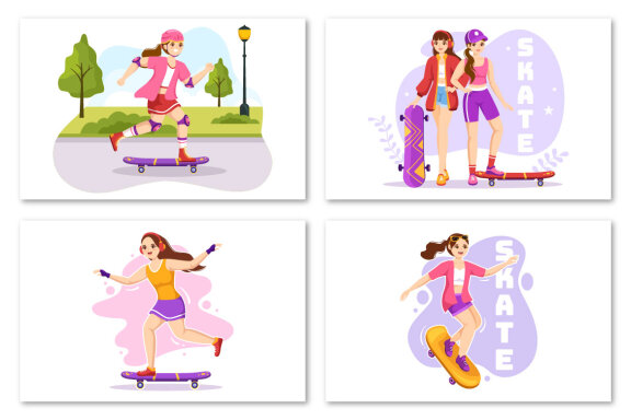 14 Skateboard Sport Illustration