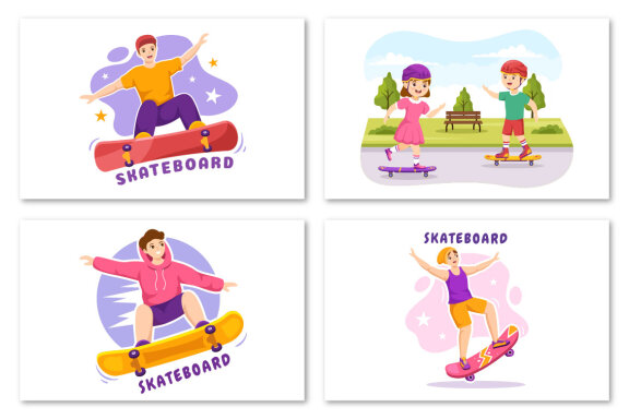 14 Skateboard Sport Illustration