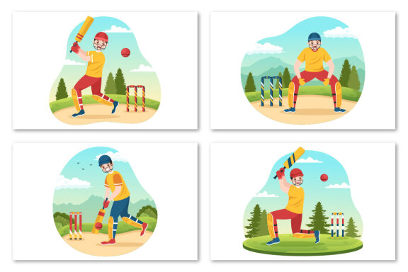 13 Cricket Sport Illustration