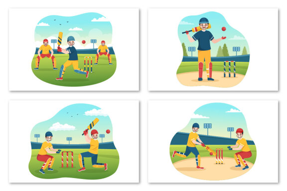 13 Cricket Sport Illustration