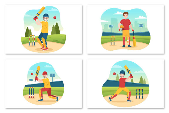 13 Cricket Sport Illustration