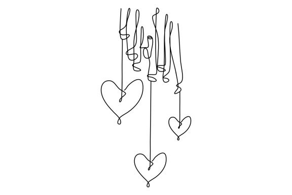 Heart Shaped Hands One Continuous Line Drawing
