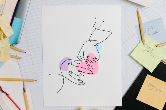 Heart Shaped Hand Draw One Continuous Line