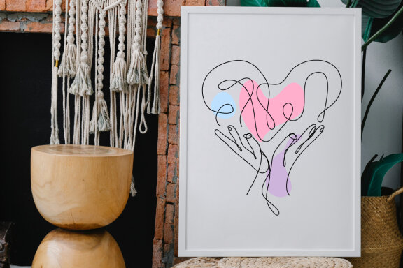 Heart Shaped Hand Draw One Continuous Line