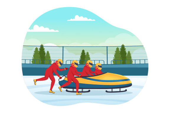 11 Bobsleigh Sport Illustration