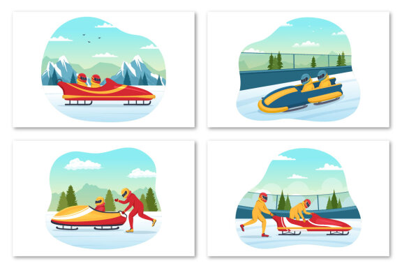 11 Bobsleigh Sport Illustration
