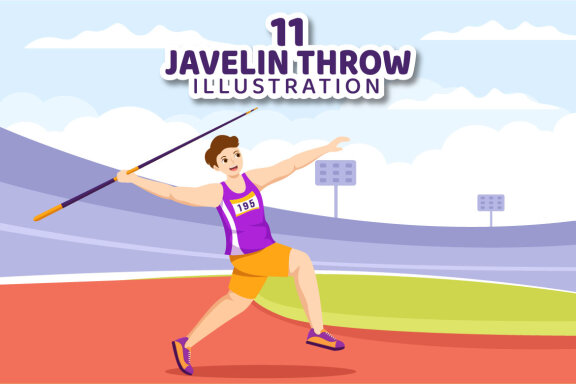 11 Javelin Throw Sports Illustration