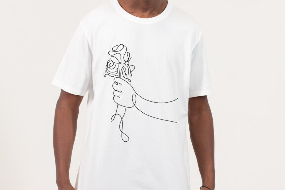 Flower Bouquet Minimalist Line Art Drawing
