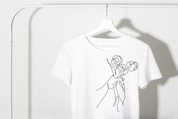 Flower Bouquet Minimalist Line Art Drawing