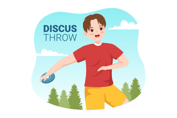 10 Discus Throw Playing Illustration