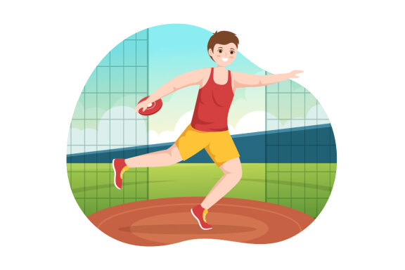 10 Discus Throw Playing Illustration