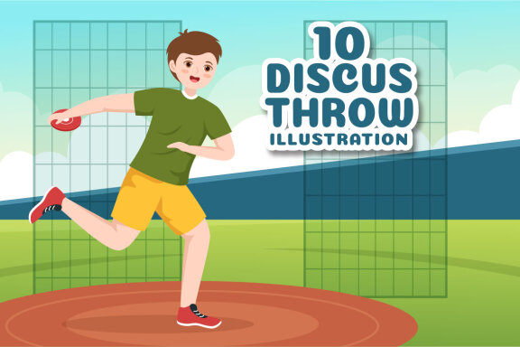 10 Discus Throw Playing Illustration
