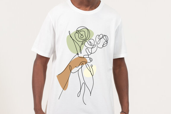 Flower Bouquet Shape Minimalist Line Art Drawing
