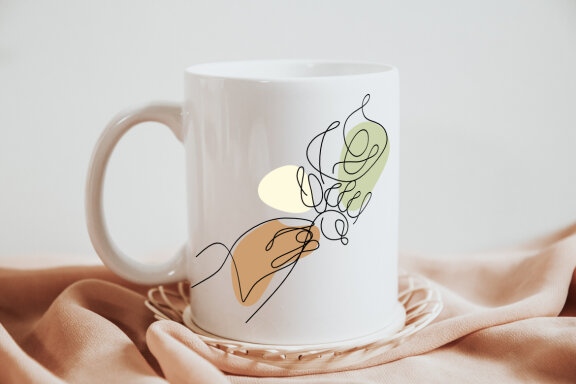 Flower Bouquet Shape Minimalist Line Art Drawing