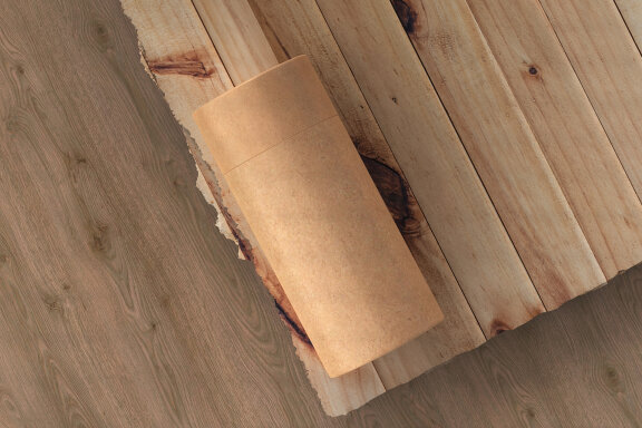 Brown paper tube mock-up