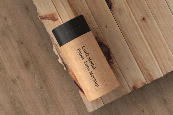 Brown paper tube mock-up